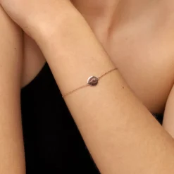 New Mini Engravable Circle Bracelet in Rose Gold Engravable Jewellery | 18k Fine Rose Gold Plated