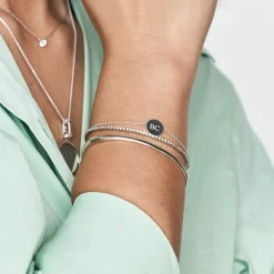 Outlet Mini Engravable Circle Bracelet in Silver Gifts For Him | Engravable Jewellery