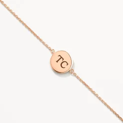 New Mini Engravable Circle Bracelet in Rose Gold Engravable Jewellery | 18k Fine Rose Gold Plated