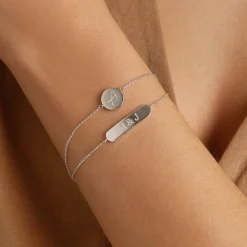 Outlet Mini Engravable Circle Bracelet in Silver Gifts For Him | Engravable Jewellery