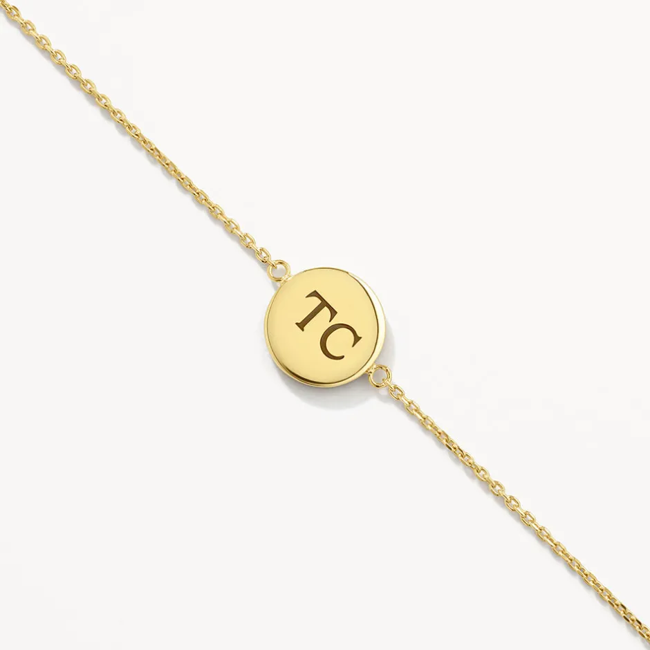 Discount Mini Engravable Circle Bracelet in Gold Engravable Jewellery | 18k Fine Gold Plated