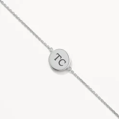 Outlet Mini Engravable Circle Bracelet in Silver Gifts For Him | Engravable Jewellery