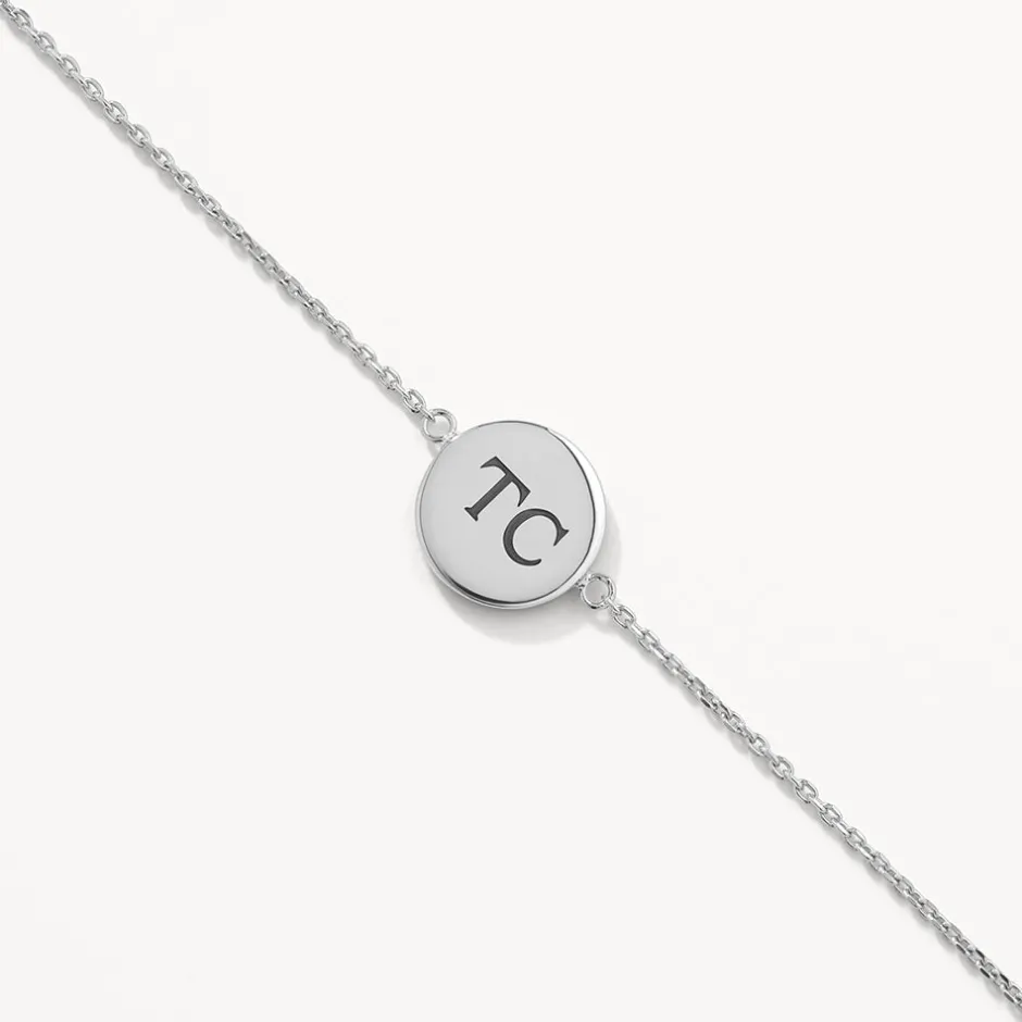 Outlet Mini Engravable Circle Bracelet in Silver Gifts For Him | Engravable Jewellery