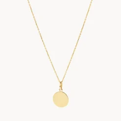 Fashion Mini Engravable Disc Necklace in 10k Gold Gifts For Her | Bridal Gifts