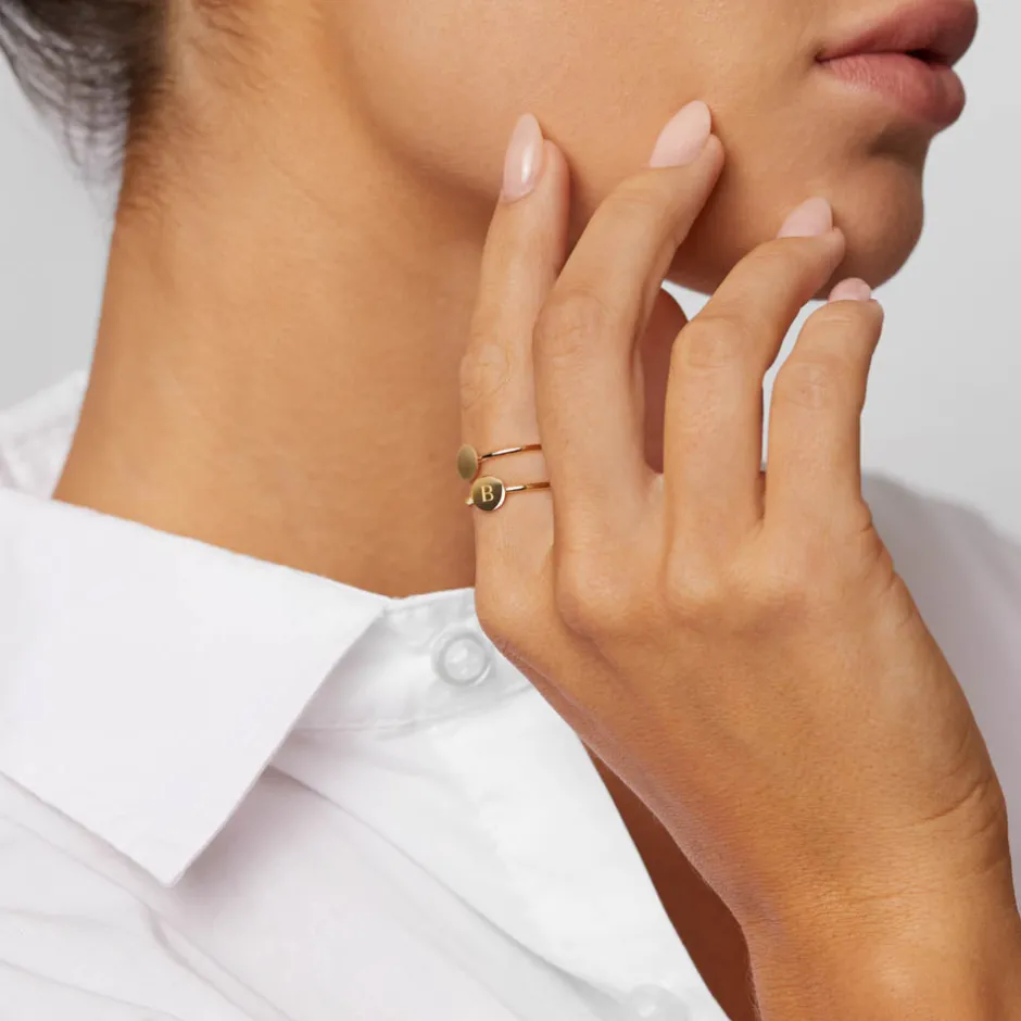 Outlet Mini Engravable Disc Ring in 10k Gold Best Selling Gifts | Gifts For Her