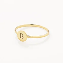 Outlet Mini Engravable Disc Ring in 10k Gold Best Selling Gifts | Gifts For Her