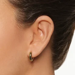 Hot Mini Mixed Metal Reversible Hoop Earring in Gold 18k Fine Gold Plated | Earrings