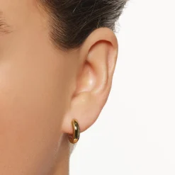 Hot Mini Mixed Metal Reversible Hoop Earring in Gold 18k Fine Gold Plated | Earrings
