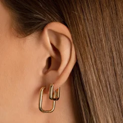 Clearance Mini Paperclip Earrings in Gold 18k Fine Gold Plated | Earrings