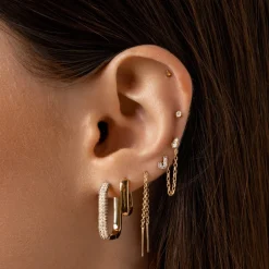 Clearance Mini Paperclip Earrings in Gold 18k Fine Gold Plated | Earrings