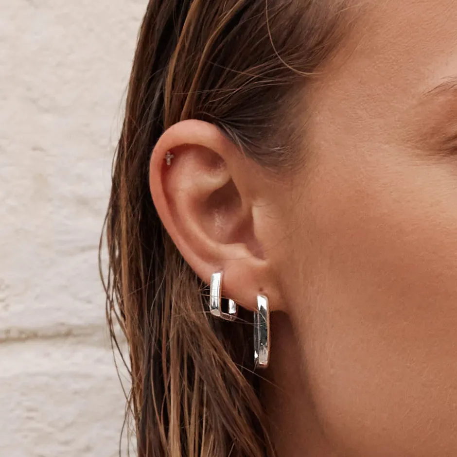 Clearance Mini Paperclip Earrings in Silver 925 Sterling Silver | Earrings
