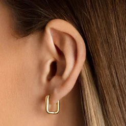 Clearance Mini Paperclip Earrings in Gold 18k Fine Gold Plated | Earrings