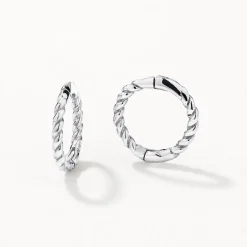 New Mini Rope Helix Huggie Earrings in Silver 925 Sterling Silver | Earrings