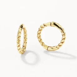 Online Mini Rope Sleeper Earrings in 10k Gold Earrings | Huggies