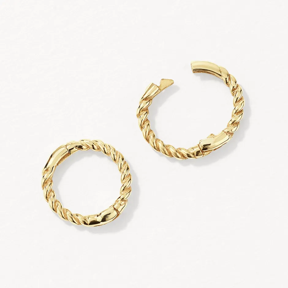 Online Mini Rope Sleeper Earrings in 10k Gold Earrings | Huggies