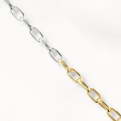Clearance Mixed Metal Fob Paperclip Bracelet in Gold Bracelets & Bangles | Bracelets