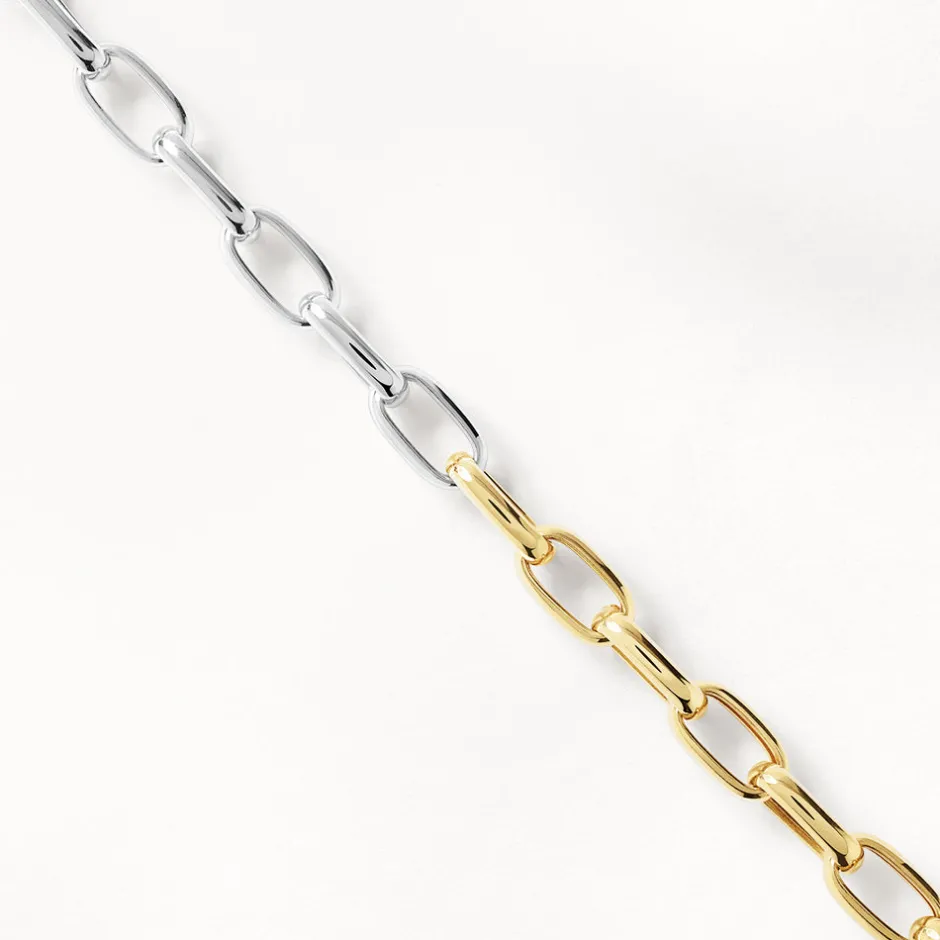 Clearance Mixed Metal Fob Paperclip Bracelet in Gold Bracelets & Bangles | Bracelets