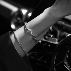 Clearance Mixed Metal Fob Paperclip Bracelet in Gold Bracelets & Bangles | Bracelets