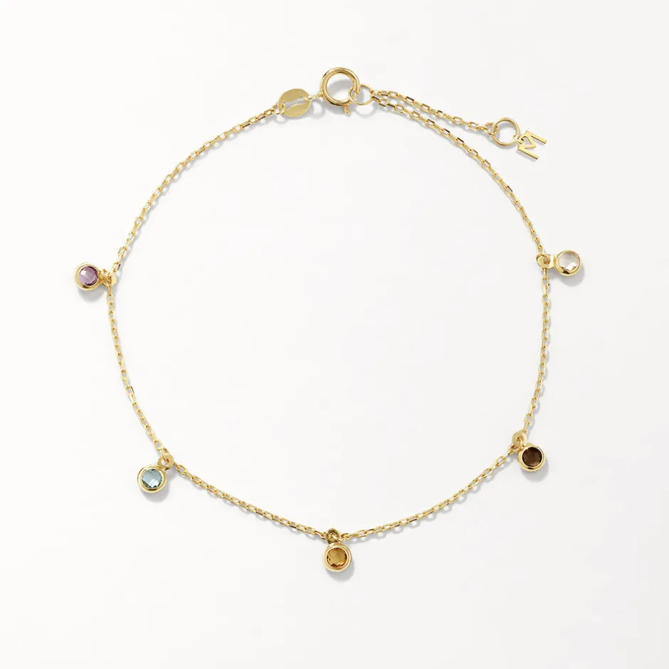 Best Multi Gemstone Droplet Bracelet in 10k Gold Natural Gemstones | Bracelets & Bangles
