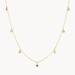 New Multi Gemstone Droplet Necklace in 10k Gold Natural Gemstones | Necklaces & Pendants