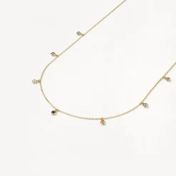 New Multi Gemstone Droplet Necklace in 10k Gold Natural Gemstones | Necklaces & Pendants