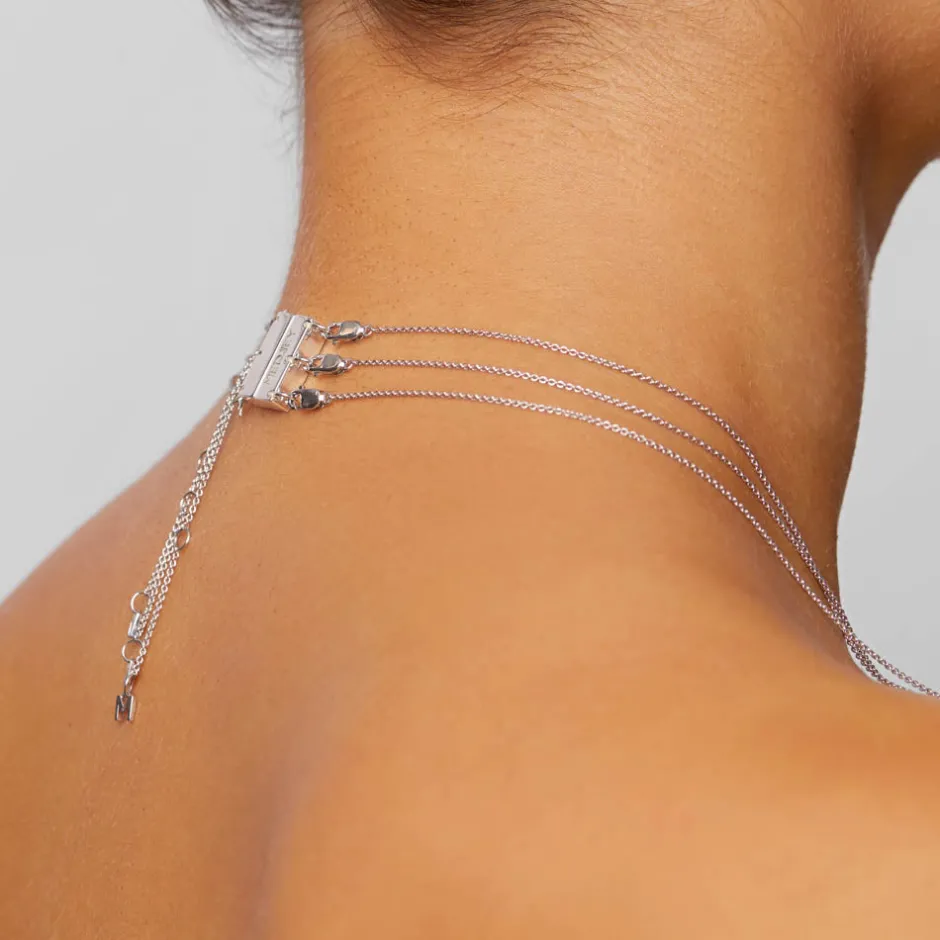 Outlet Multi Layered Necklace Connector in Silver Best Friend Gifts | Under $150