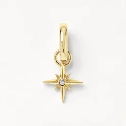 Discount North Star Charm Pendant in Gold Symbolic Jewellery | 18k Fine Gold Plated