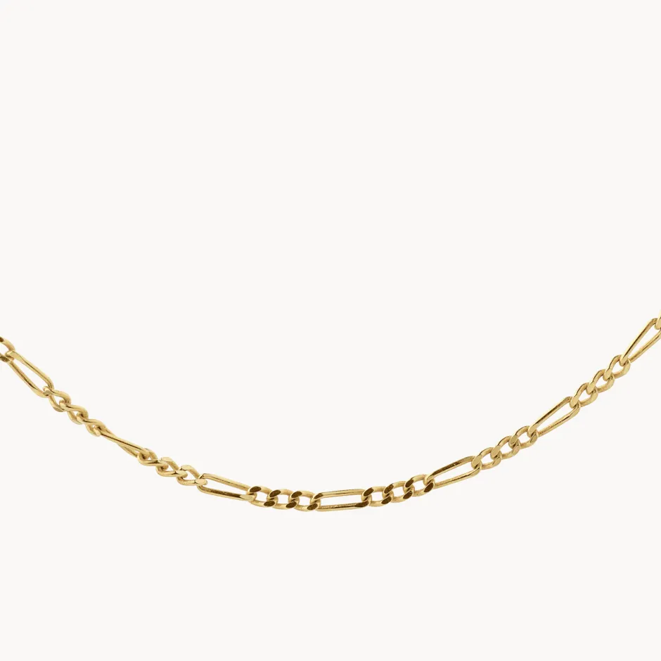 Fashion Oh So Fine Figaro Chain in Gold Gifts For Him | 18k Fine Gold Plated
