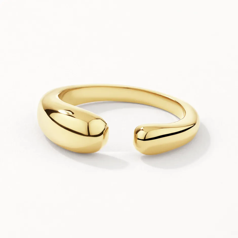 Hot Open Puff Dome Ring in Gold 18k Fine Gold Plated | Rings