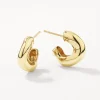 Discount Organic Curve Hoops in Gold 18k Fine Gold Plated | Earrings