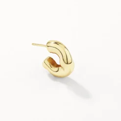 Discount Organic Curve Hoops in Gold 18k Fine Gold Plated | Earrings