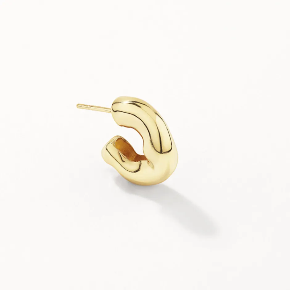 Discount Organic Curve Hoops in Gold 18k Fine Gold Plated | Earrings