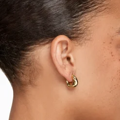 Discount Organic Curve Hoops in Gold 18k Fine Gold Plated | Earrings