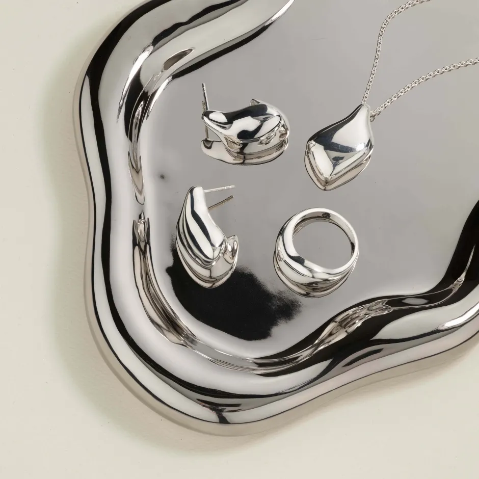 Discount Organic Drop Earrings in Silver 925 Sterling Silver | Earrings