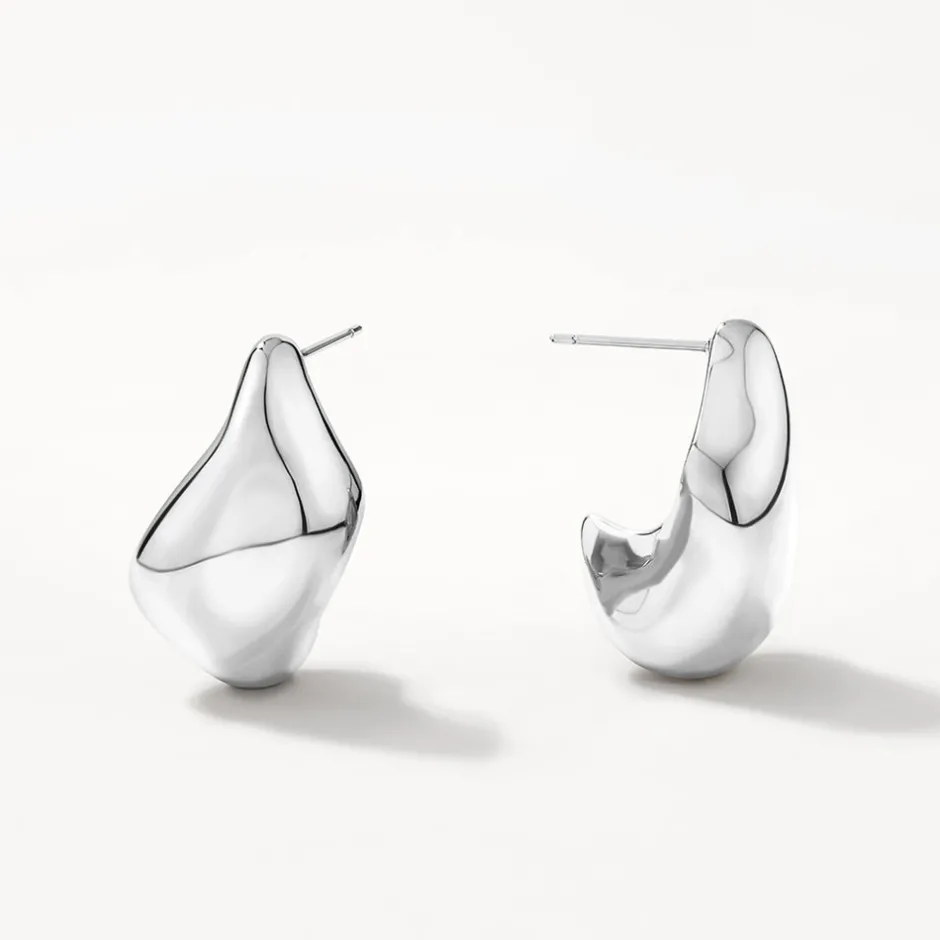 Discount Organic Drop Earrings in Silver 925 Sterling Silver | Earrings