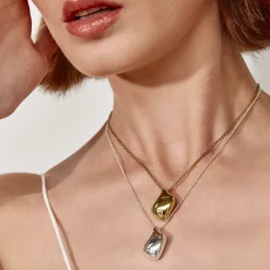Fashion Organic Drop Pendant Necklace in Gold 18k Fine Gold Plated | Necklaces & Pendants