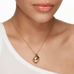 Fashion Organic Drop Pendant Necklace in Gold 18k Fine Gold Plated | Necklaces & Pendants
