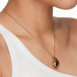 Fashion Organic Drop Pendant Necklace in Gold 18k Fine Gold Plated | Necklaces & Pendants