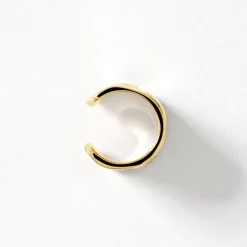 Discount Organic Hammered Ear Cuff in Gold 18k Fine Gold Plated | Earrings