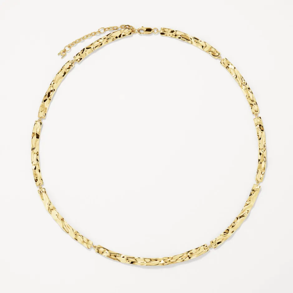 Best Organic Hammered Plate Necklace in Gold 18k Fine Gold Plated | Necklaces & Pendants