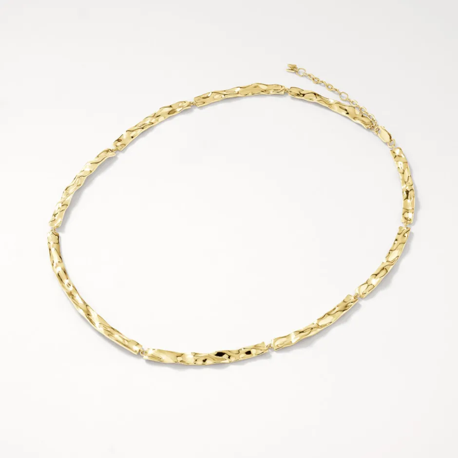 Best Organic Hammered Plate Necklace in Gold 18k Fine Gold Plated | Necklaces & Pendants