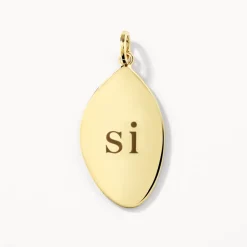 New Organic Oblong Pendant in Gold Engravable Jewellery | Under $150