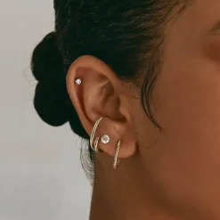 Fashion Oval Paperclip Hoop Earrings in 10k Gold Gifts For Him | 10k Gold
