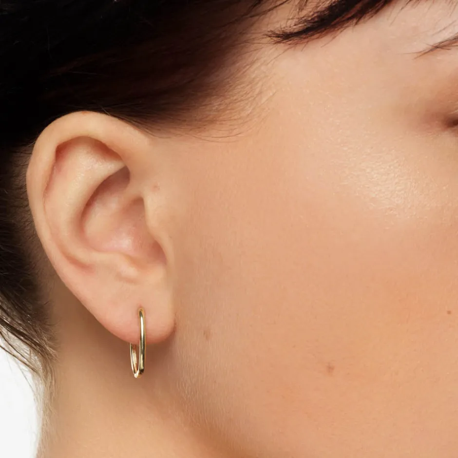 Fashion Oval Paperclip Hoop Earrings in 10k Gold Gifts For Him | 10k Gold