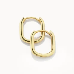 Hot Oval Paperclip Huggie Earrings in 10k Gold 10k Gold | Unisex
