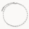 Outlet Paperclip Chain Anklet in Silver Gifts For Him | 925 Sterling Silver