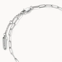 Outlet Paperclip Chain Anklet in Silver Gifts For Him | 925 Sterling Silver