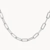 Clearance Paperclip Chain Necklace in Silver Gifts For Him | 925 Sterling Silver