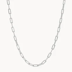 Clearance Paperclip Chain Necklace in Silver Gifts For Him | 925 Sterling Silver
