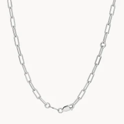 Clearance Paperclip Chain Necklace in Silver Gifts For Him | 925 Sterling Silver
